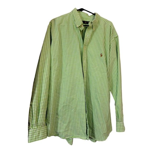Ralph Lauren check prit button down long sleeved shirt 2XL